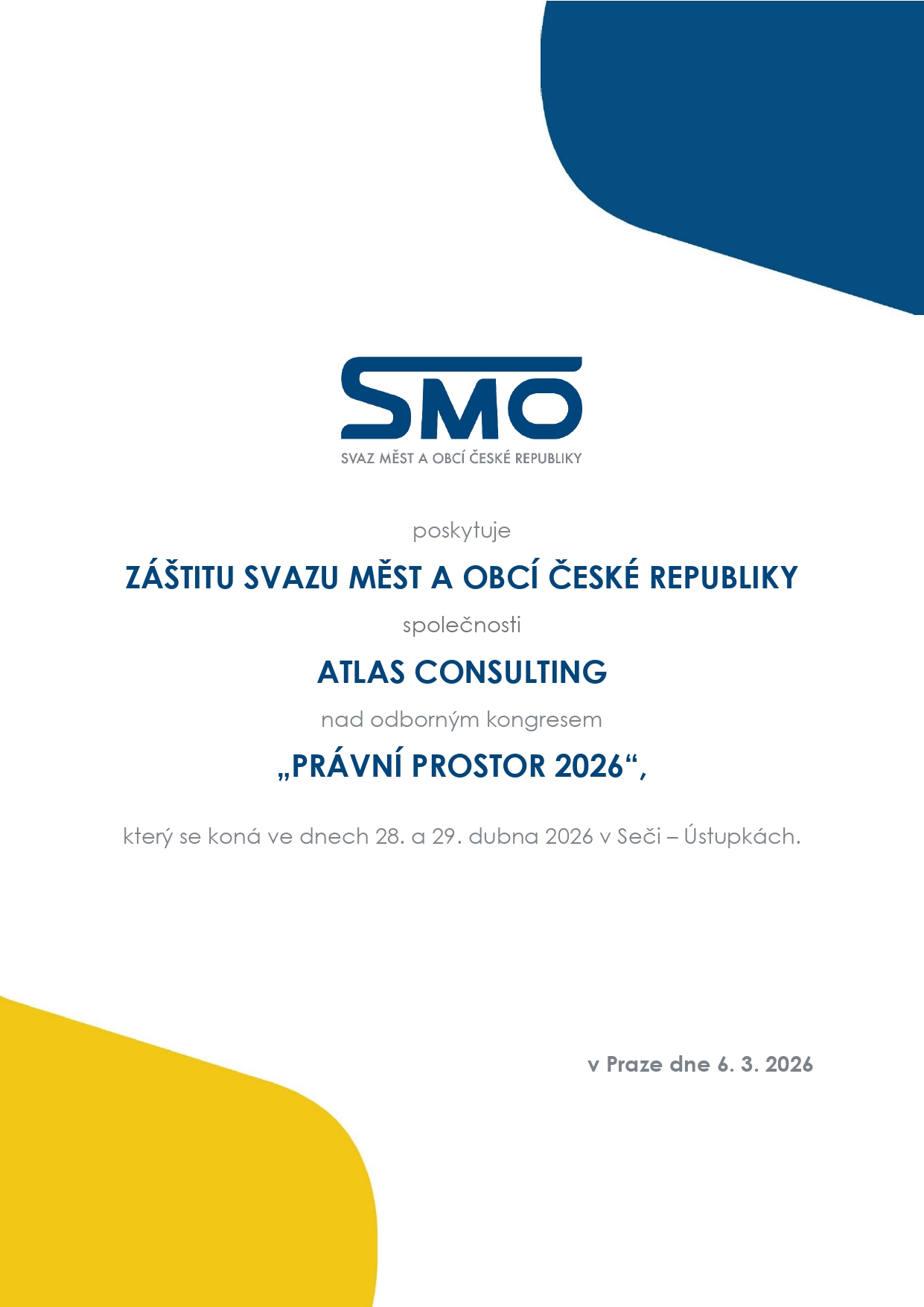 Záštita, Svaz měst a obcí ČR